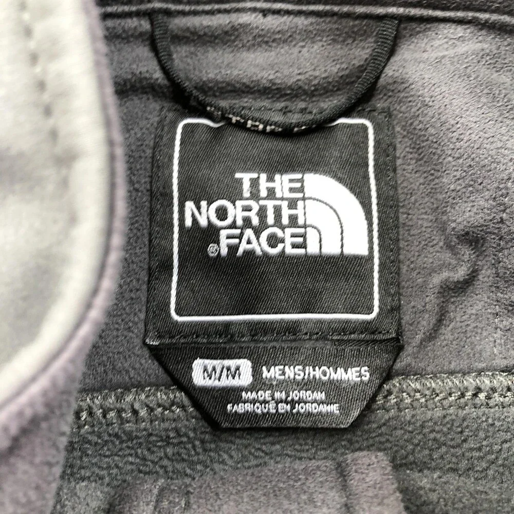 The North Face Jacket Mens Medium Gray Softshell Fleece Full Zip Hiking Outdoor